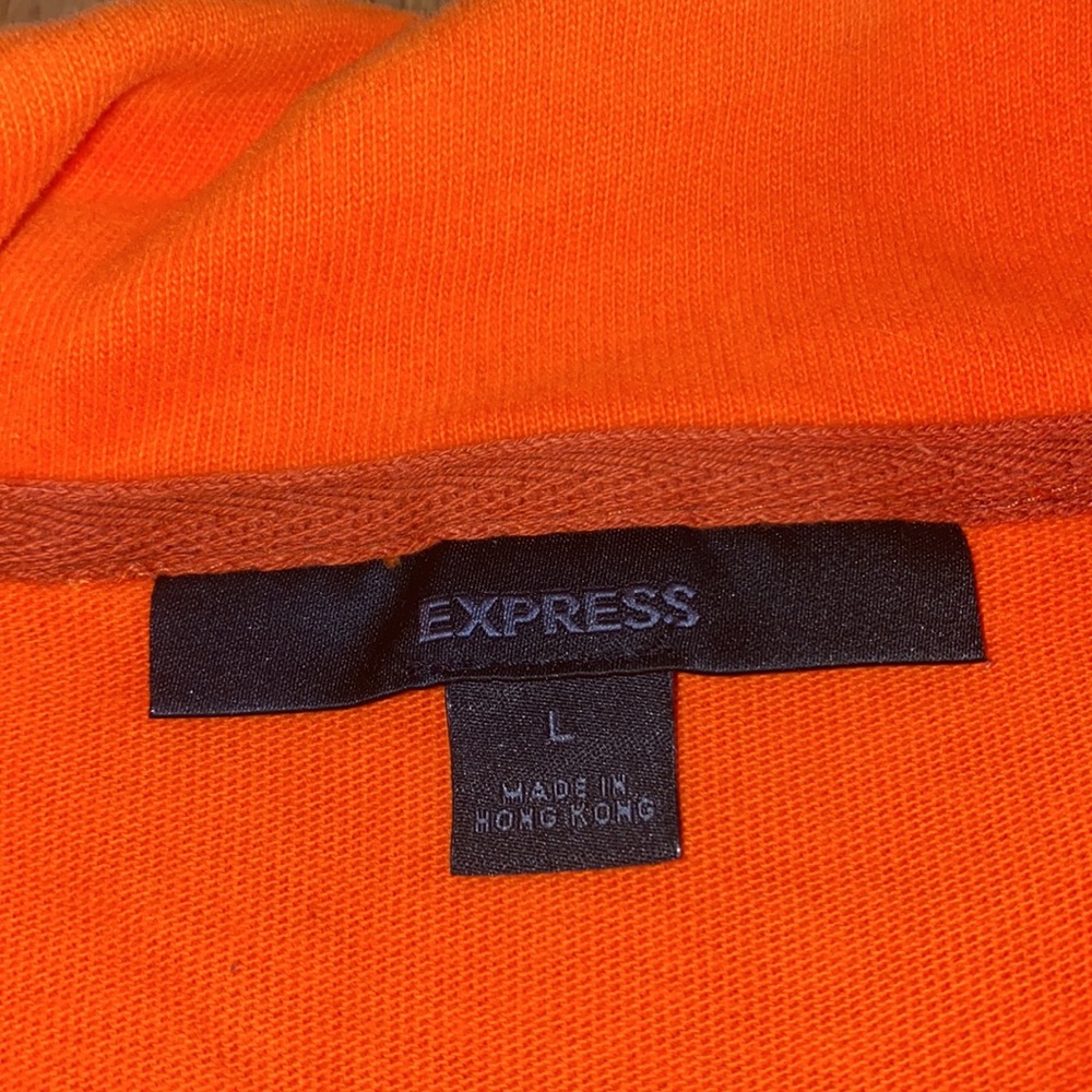 Express Men’s Orange Quarter Zip sweatshirt. Size Large. - Picture 3 of 4